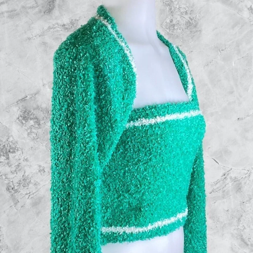 Lover and Friends Hailey Crop Sweater Set - Emerald